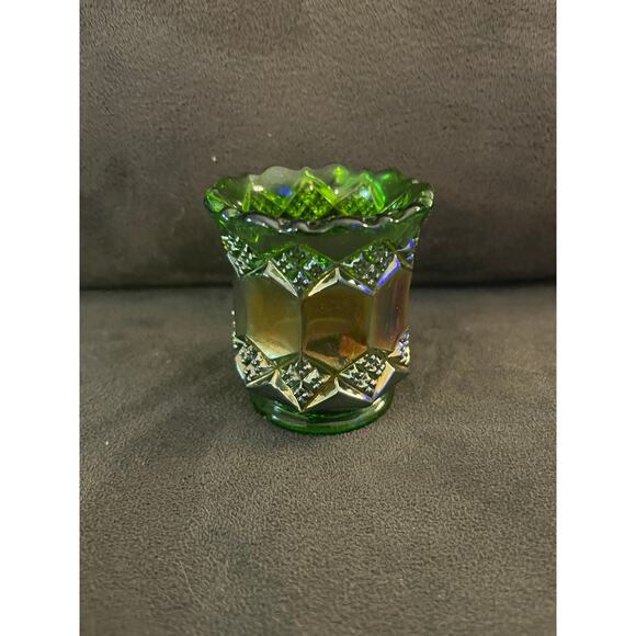 Imperial Amethyst Three In One Carnival Glass Toothpick Holder - Picture 2 of 4